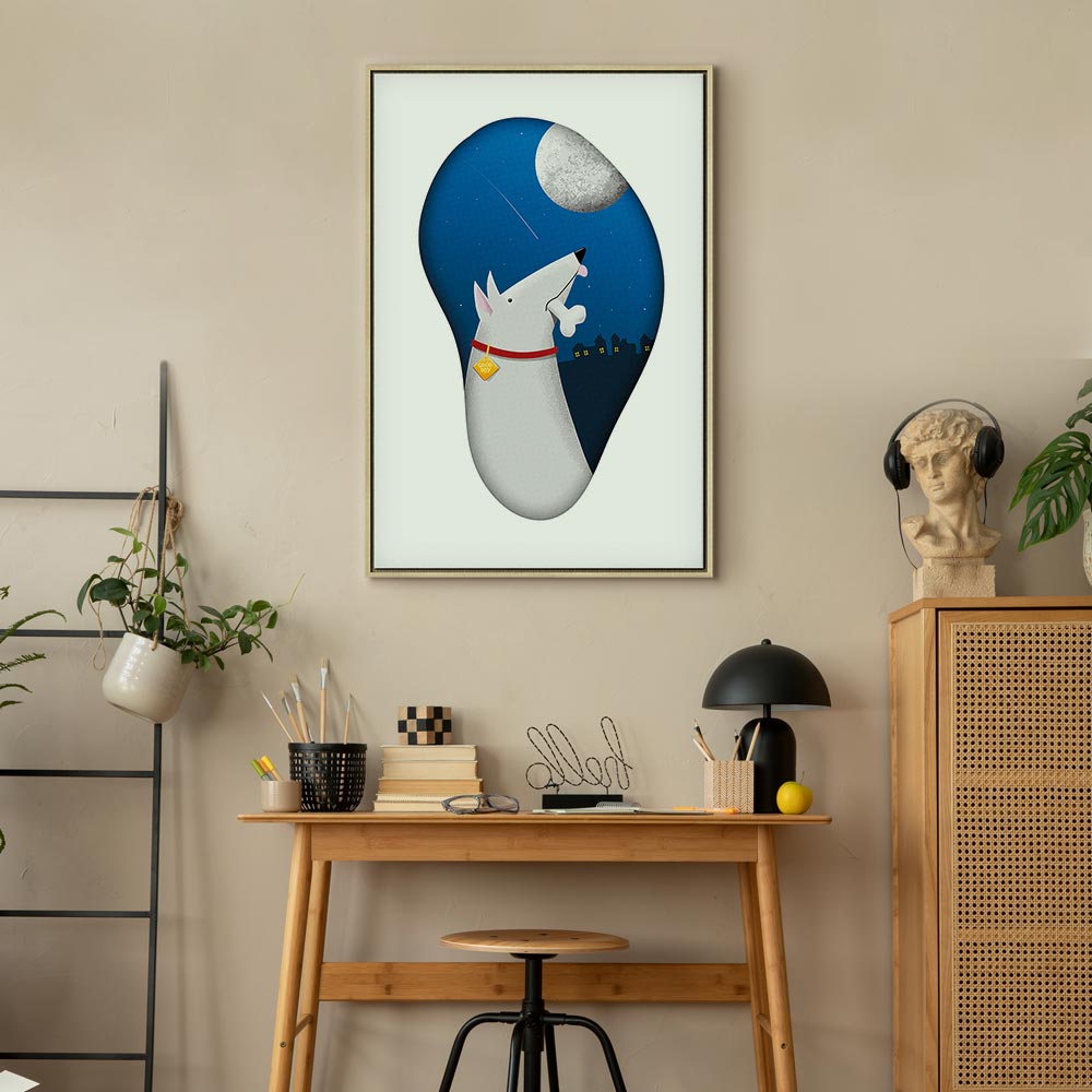 Dog Dreams Fantasy Vertical Canvas Print