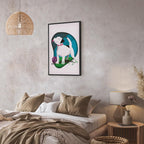 Colorful Dog and Ball Modern Canvas Print