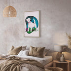 Colorful Dog and Ball Modern Canvas Print