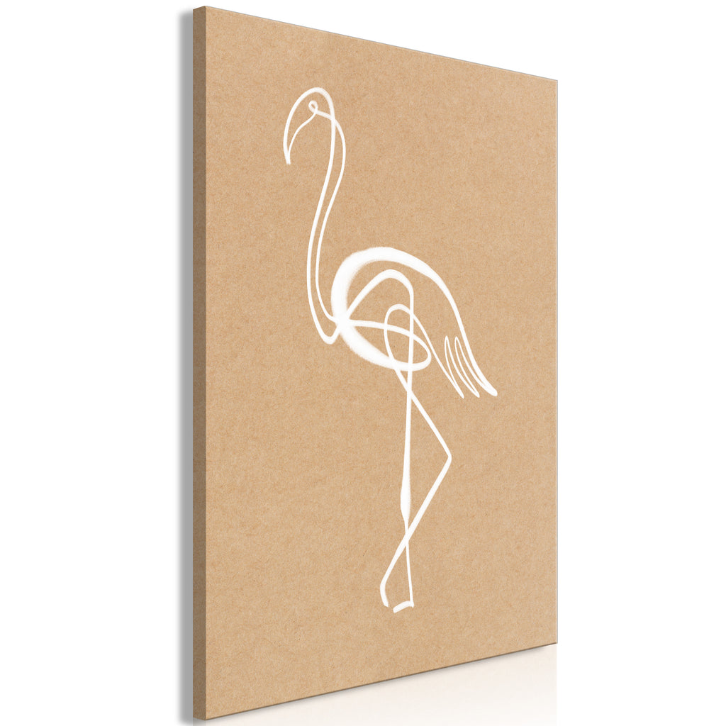 Canvas Print - White Flamingo Vertical