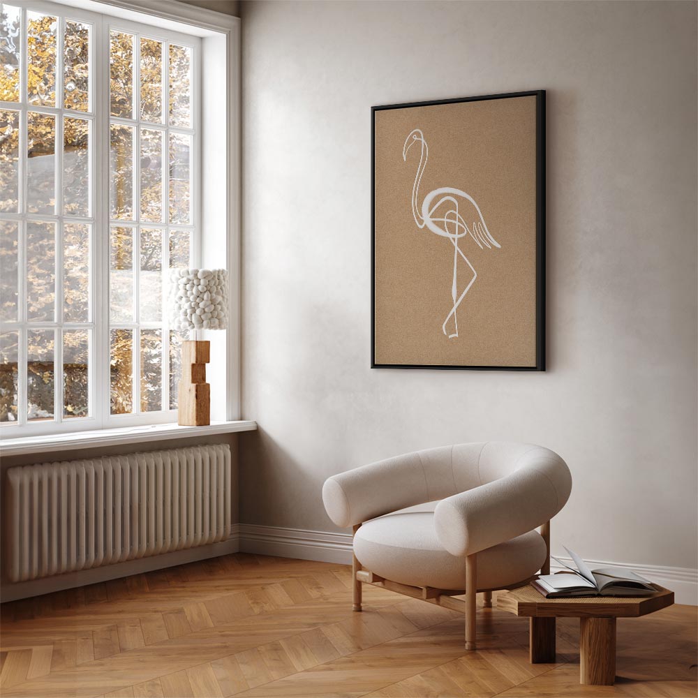 White Flamingo Bird Canvas Print