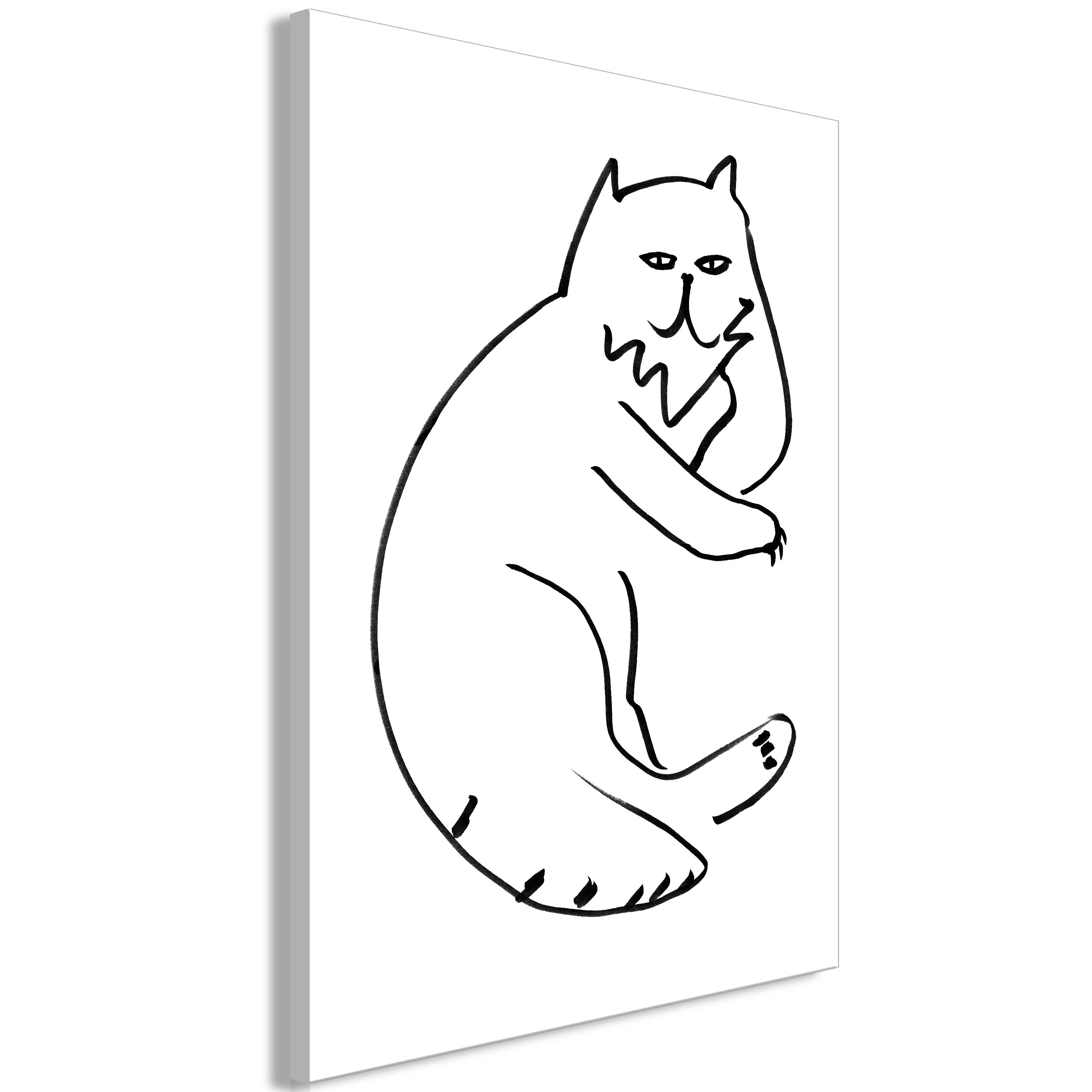 Canvas Print Cat Relaxing 1 Part Vertical