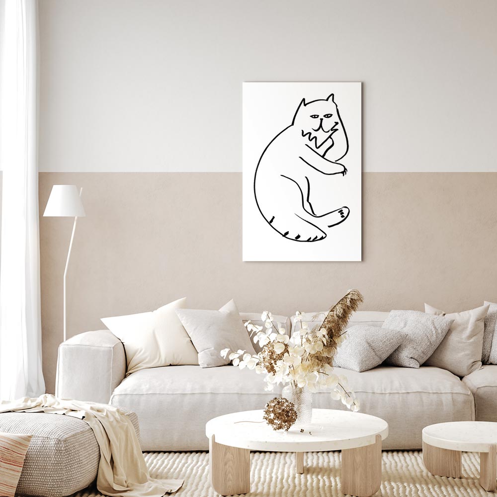 Relaxing Cat Vertical Canvas Print