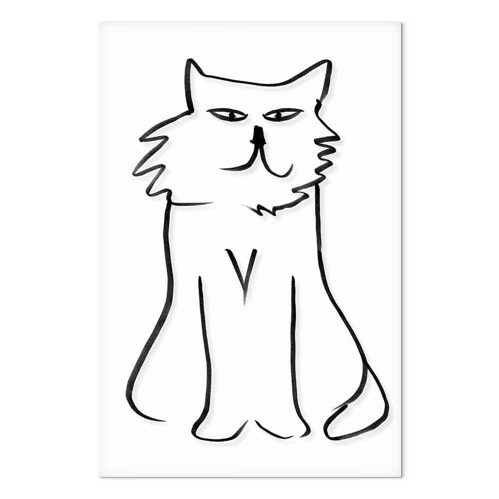 Cat Silhouette Vertical Canvas Print