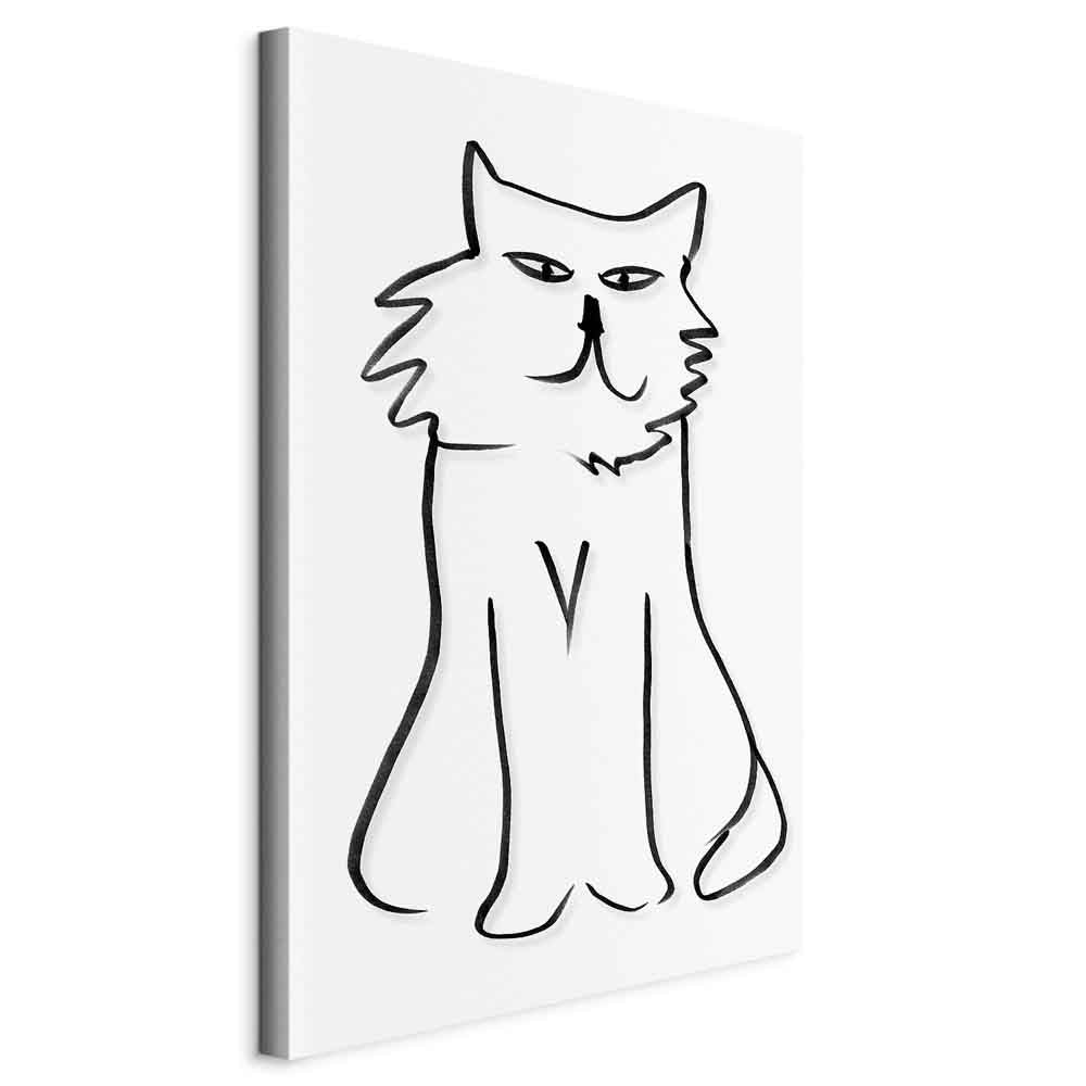 Cat Silhouette Vertical Canvas Print