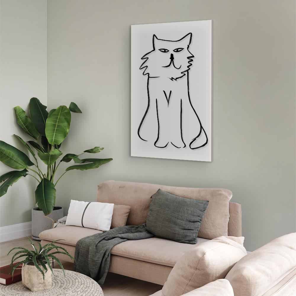 Cat Silhouette Vertical Canvas Print