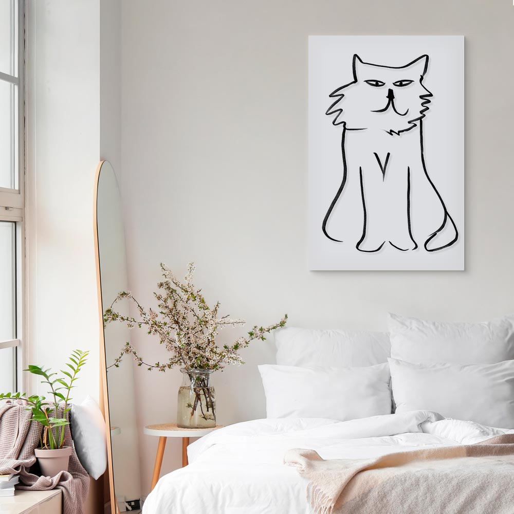 Cat Silhouette Vertical Canvas Print
