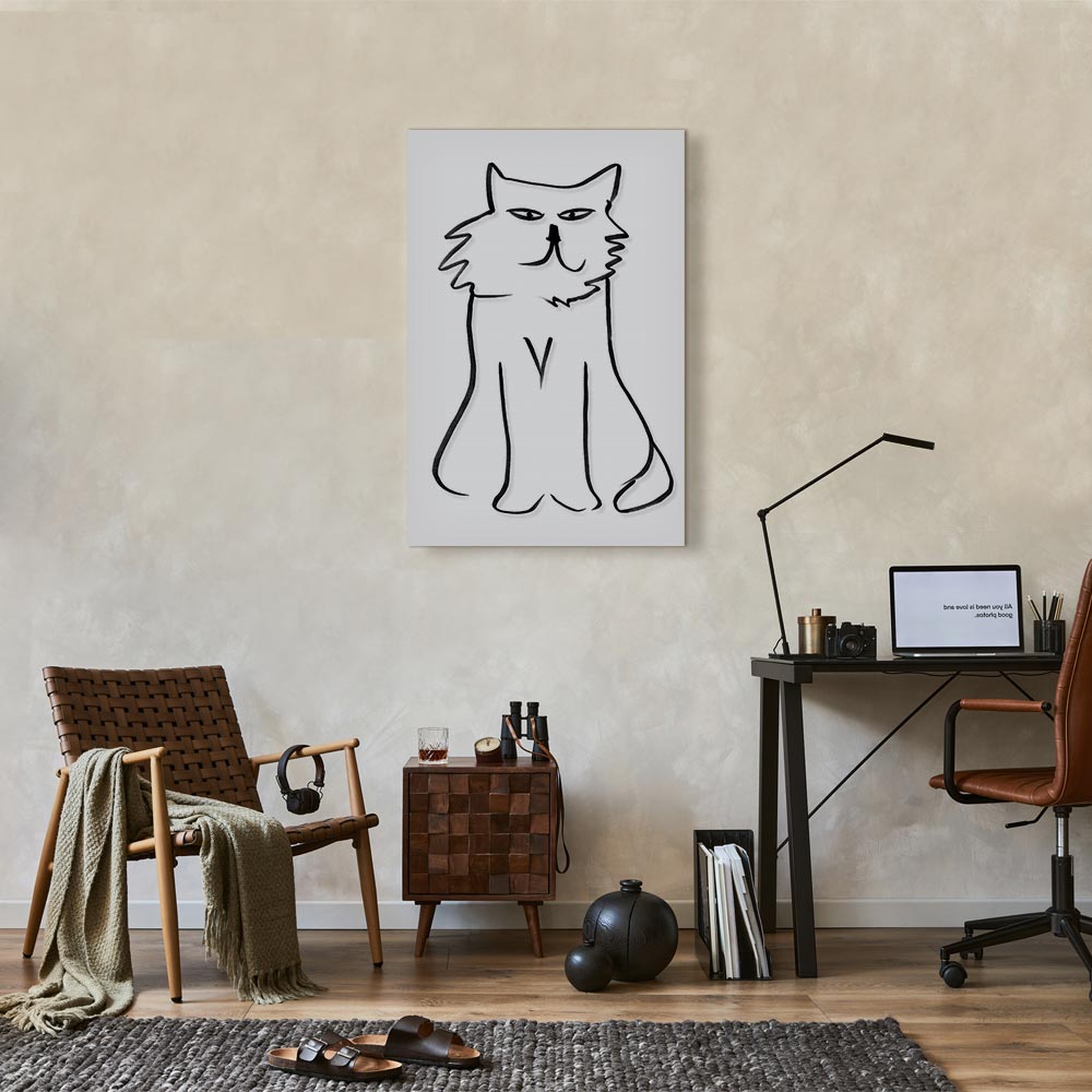 Cat Silhouette Vertical Canvas Print