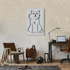 Cat Silhouette Vertical Canvas Print