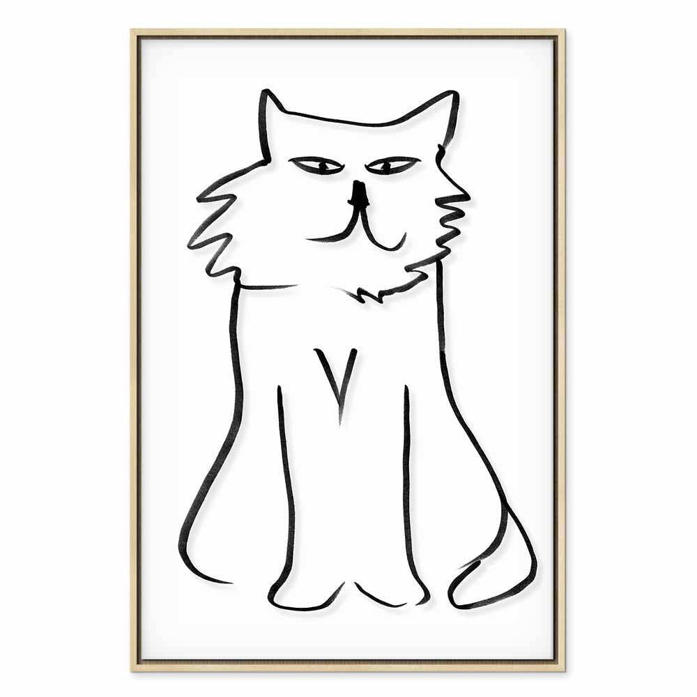 Cat Silhouette Vertical Canvas Print