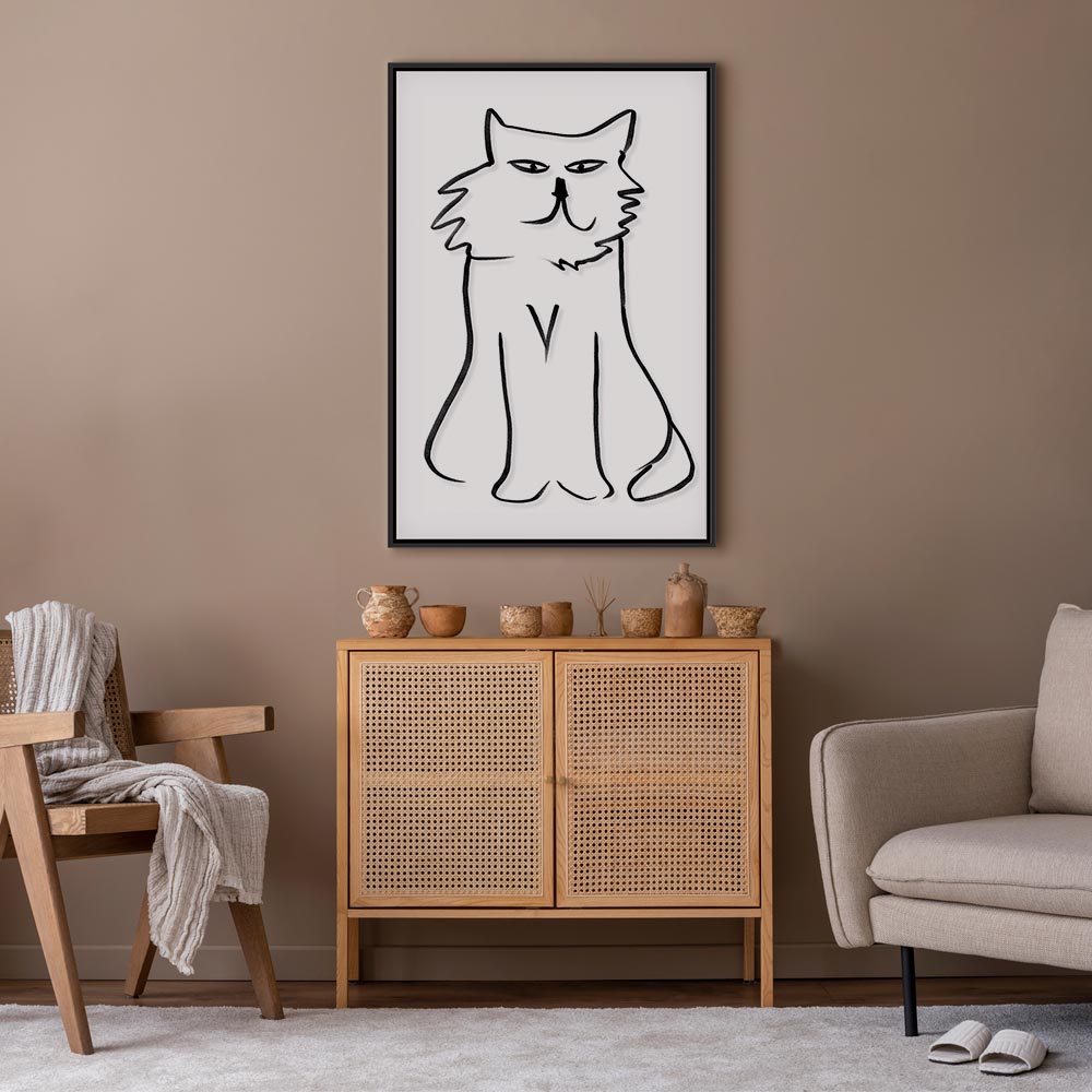Cat Silhouette Vertical Canvas Print
