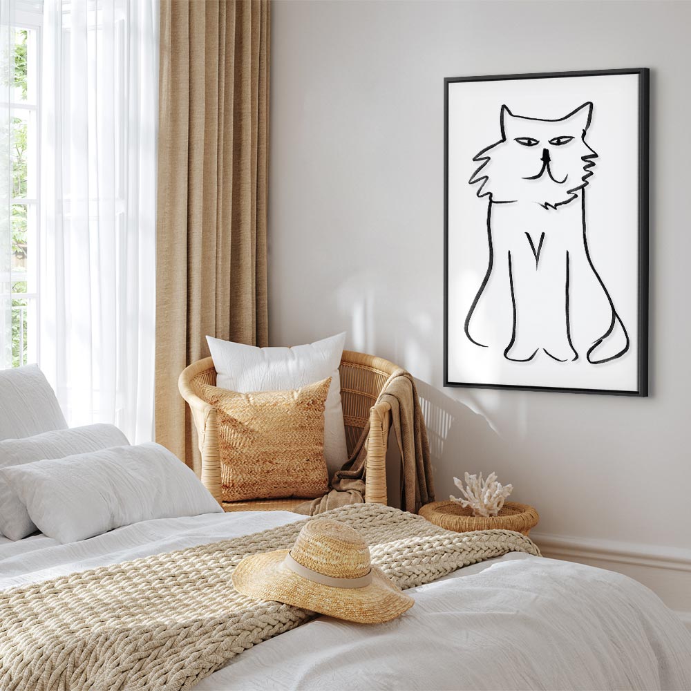Cat Silhouette Vertical Canvas Print