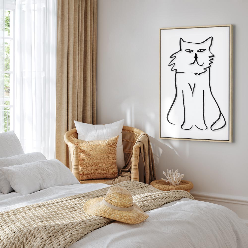 Cat Silhouette Vertical Canvas Print
