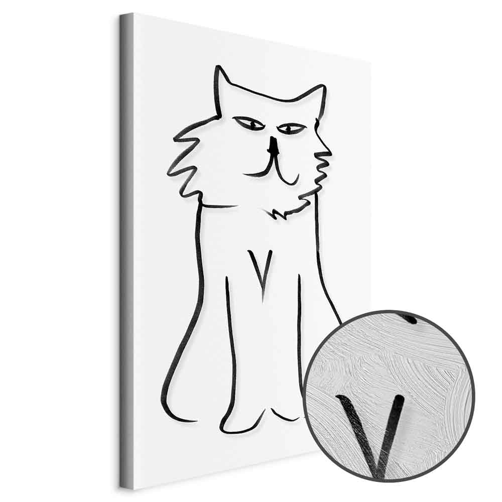 Cat Silhouette Vertical Canvas Print