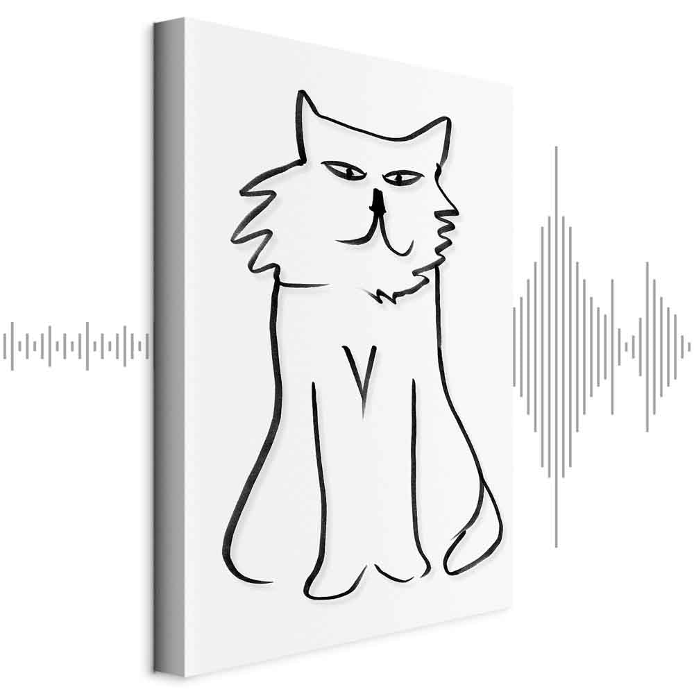 Cat Silhouette Vertical Canvas Print