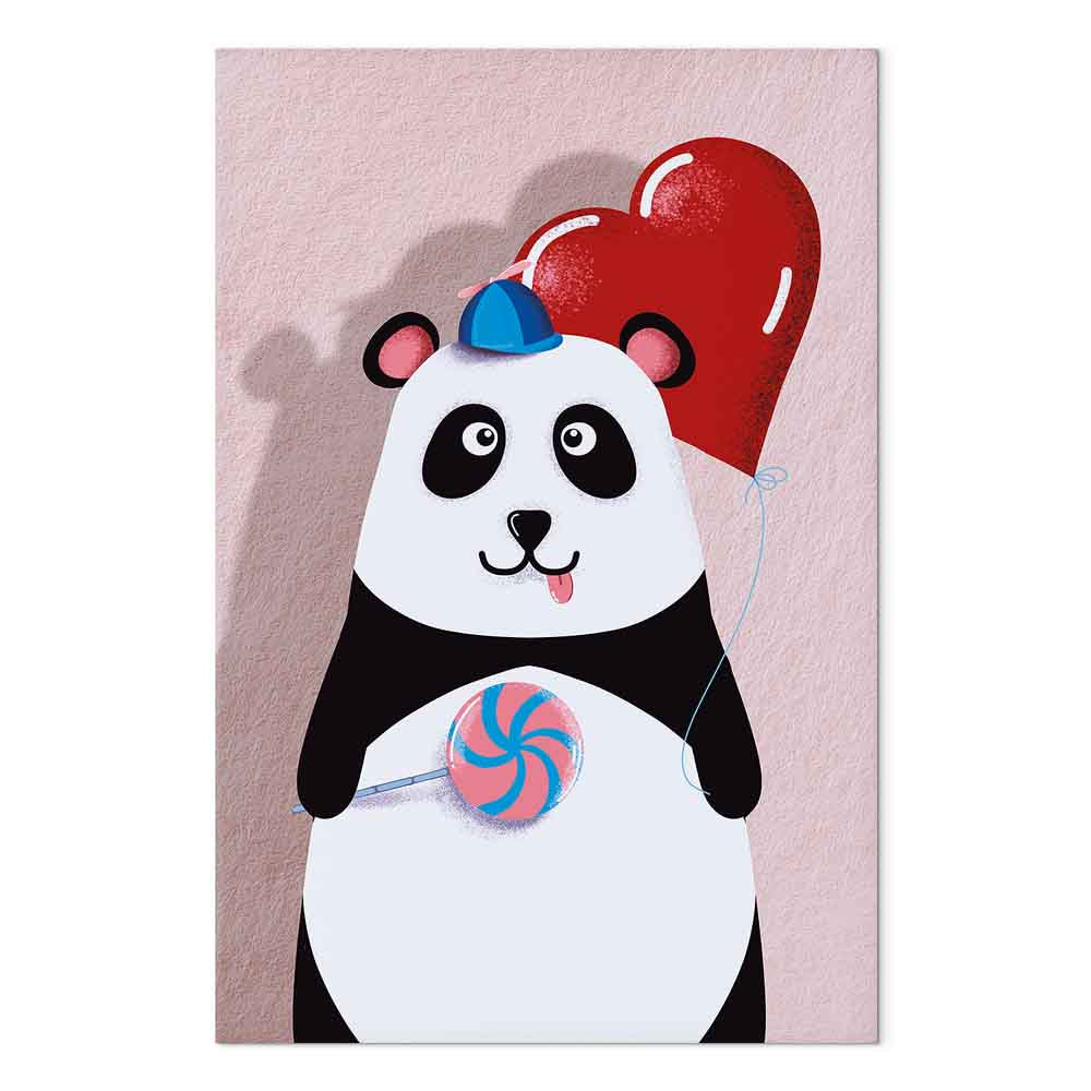 Panda with Balloon Funny Canvas Print