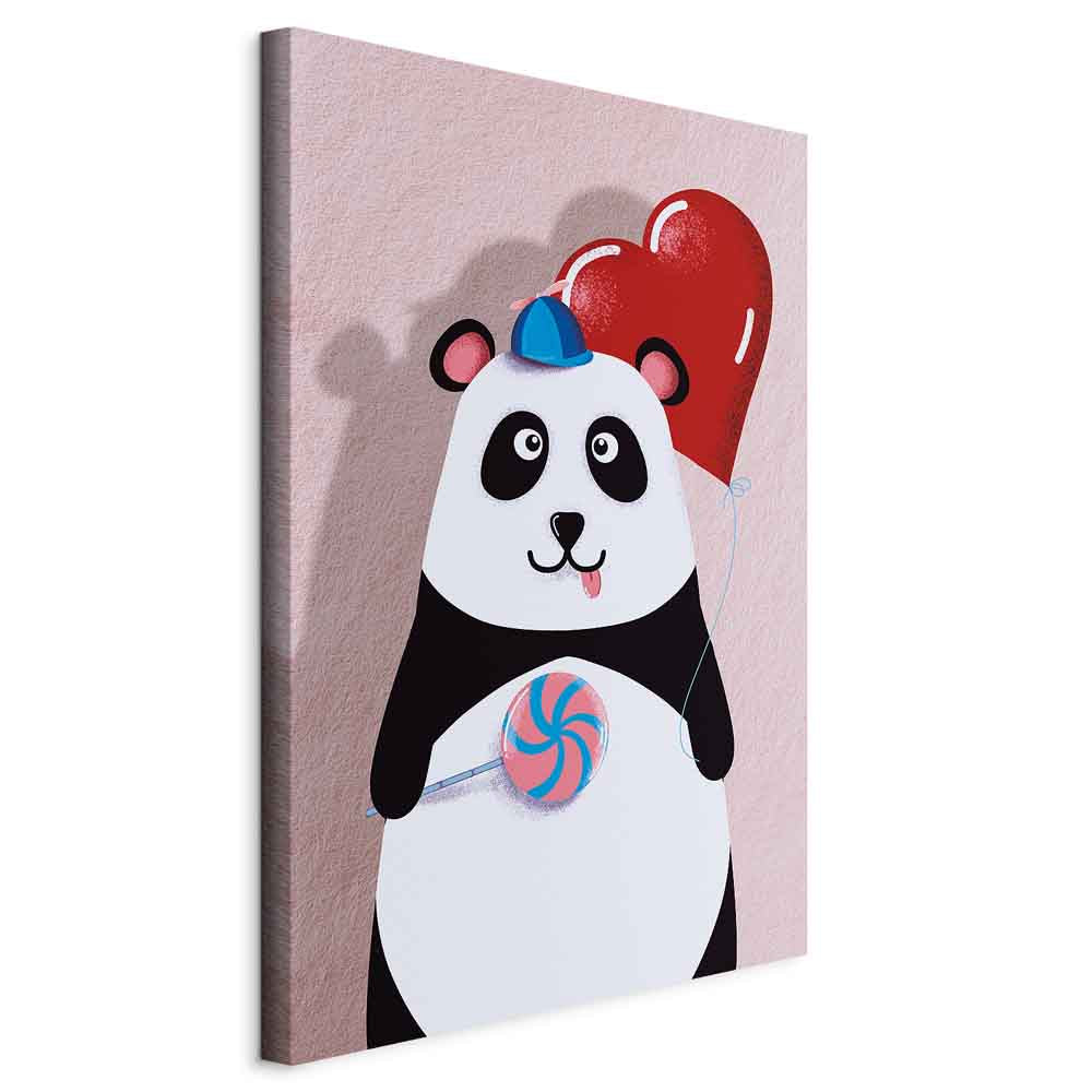 Panda with Balloon Funny Canvas Print