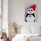 Panda with Balloon Funny Canvas Print