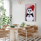 Panda with Balloon Funny Canvas Print