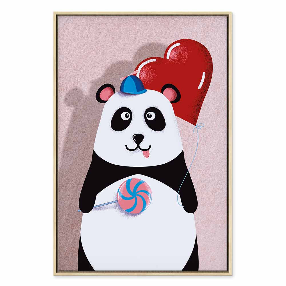 Panda with Balloon Funny Canvas Print