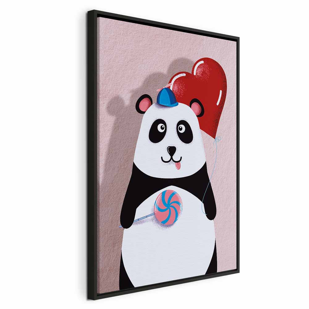 Panda with Balloon Funny Canvas Print