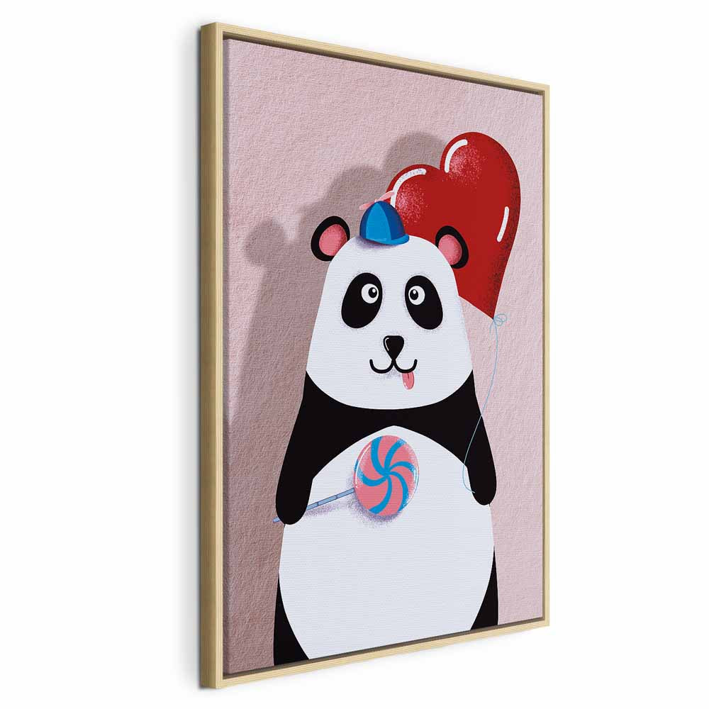 Panda with Balloon Funny Canvas Print