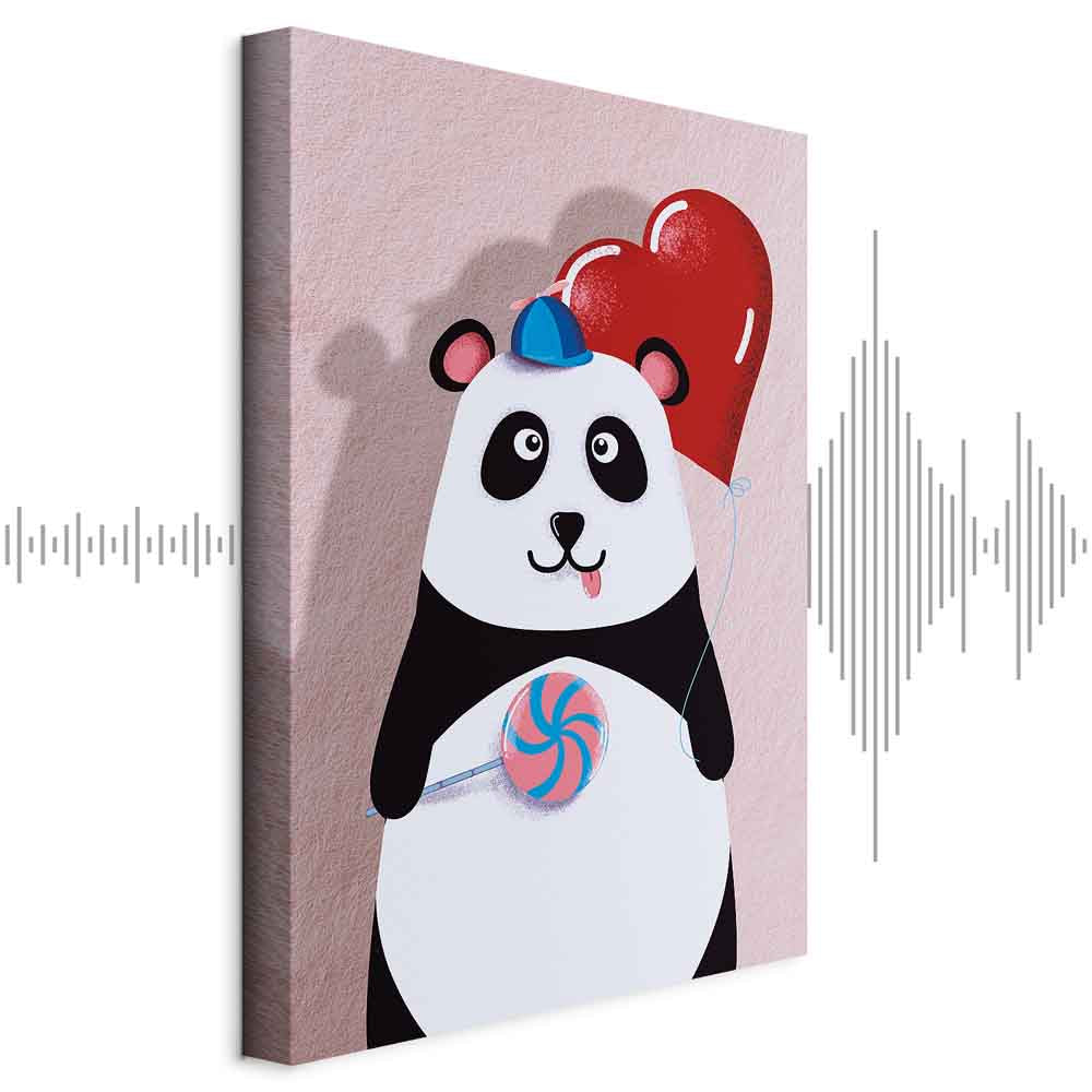 Panda with Balloon Funny Canvas Print