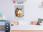 Canvas Print Gourmand Raccoon Vertical (1 Part)