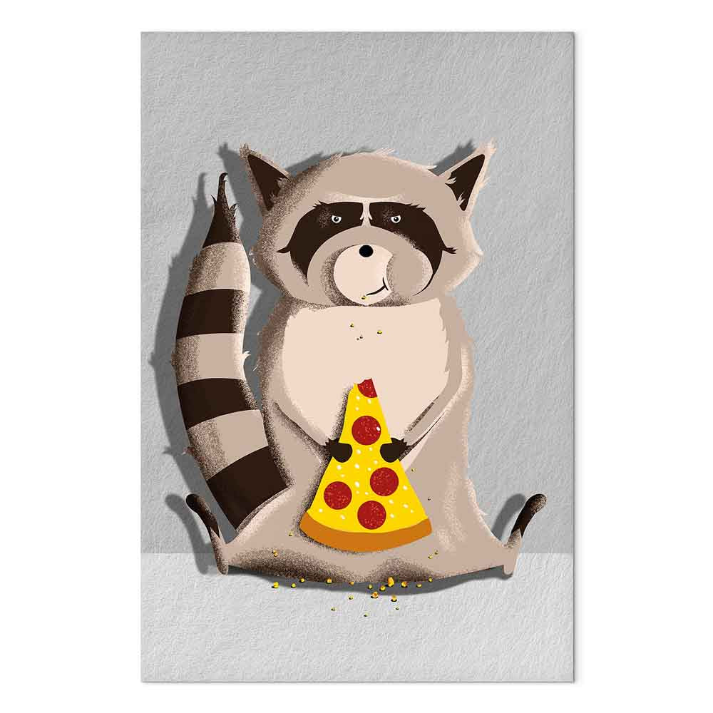 Gourmand Raccoon Funny Canvas Print