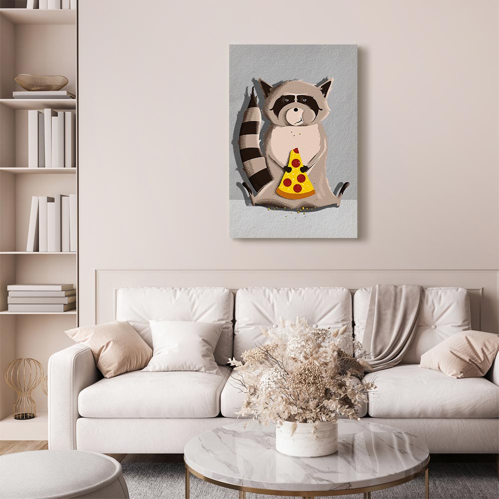 Gourmand Raccoon Funny Canvas Print
