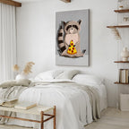 Gourmand Raccoon Funny Canvas Print
