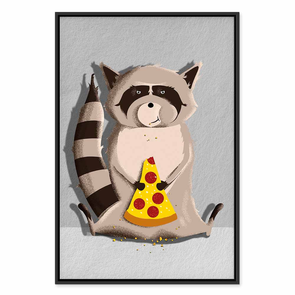Gourmand Raccoon Funny Canvas Print