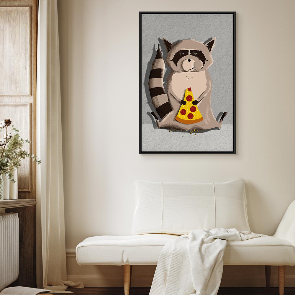 Gourmand Raccoon Funny Canvas Print