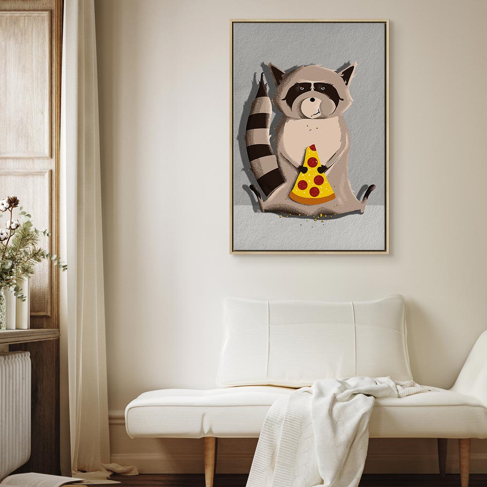 Gourmand Raccoon Funny Canvas Print