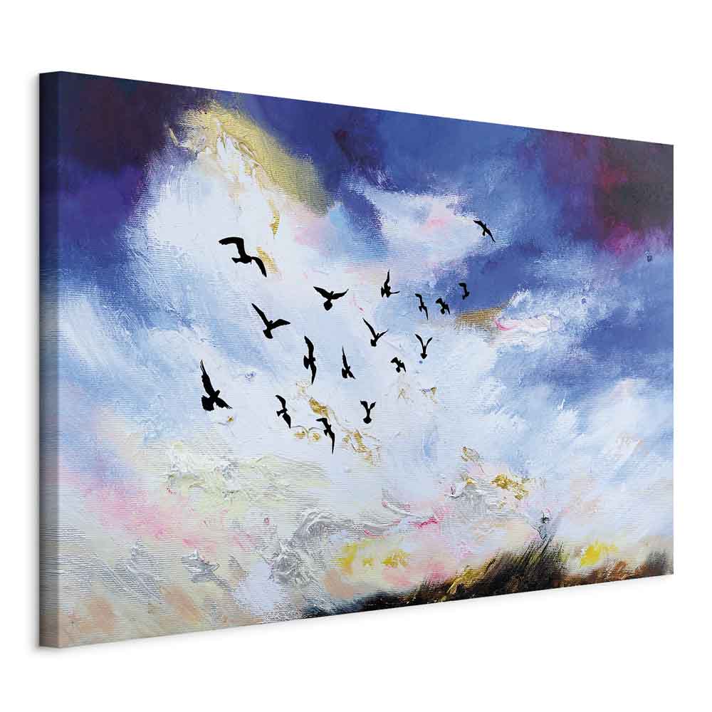 Autumn Sky Birds Landscape Canvas Print
