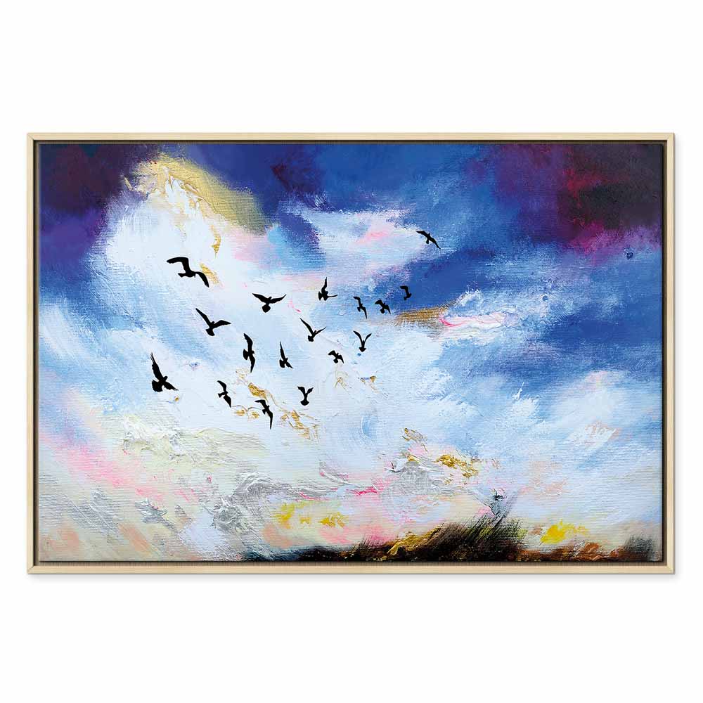 Autumn Sky Birds Landscape Canvas Print