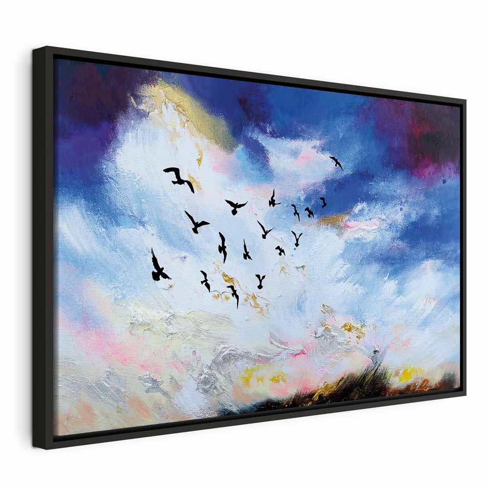 Autumn Sky Birds Landscape Canvas Print