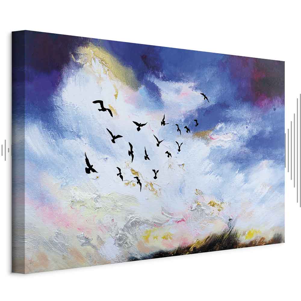 Autumn Sky Birds Landscape Canvas Print