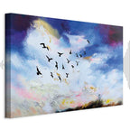 Autumn Sky Birds Landscape Canvas Print