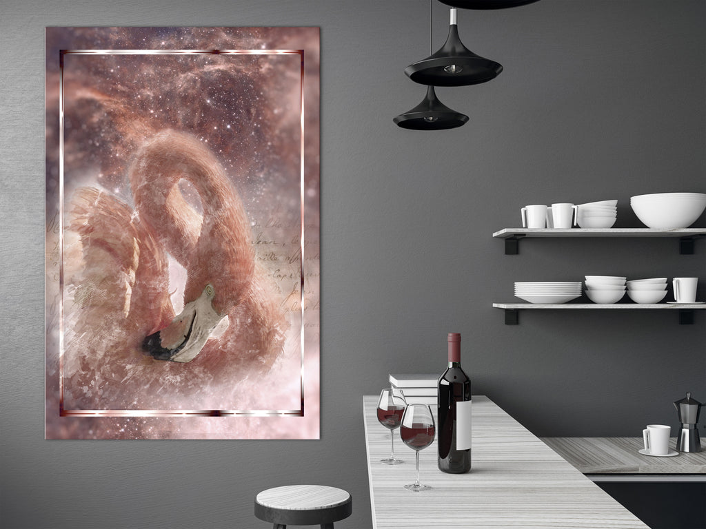 Canvas Print Space Flamingo Vertical