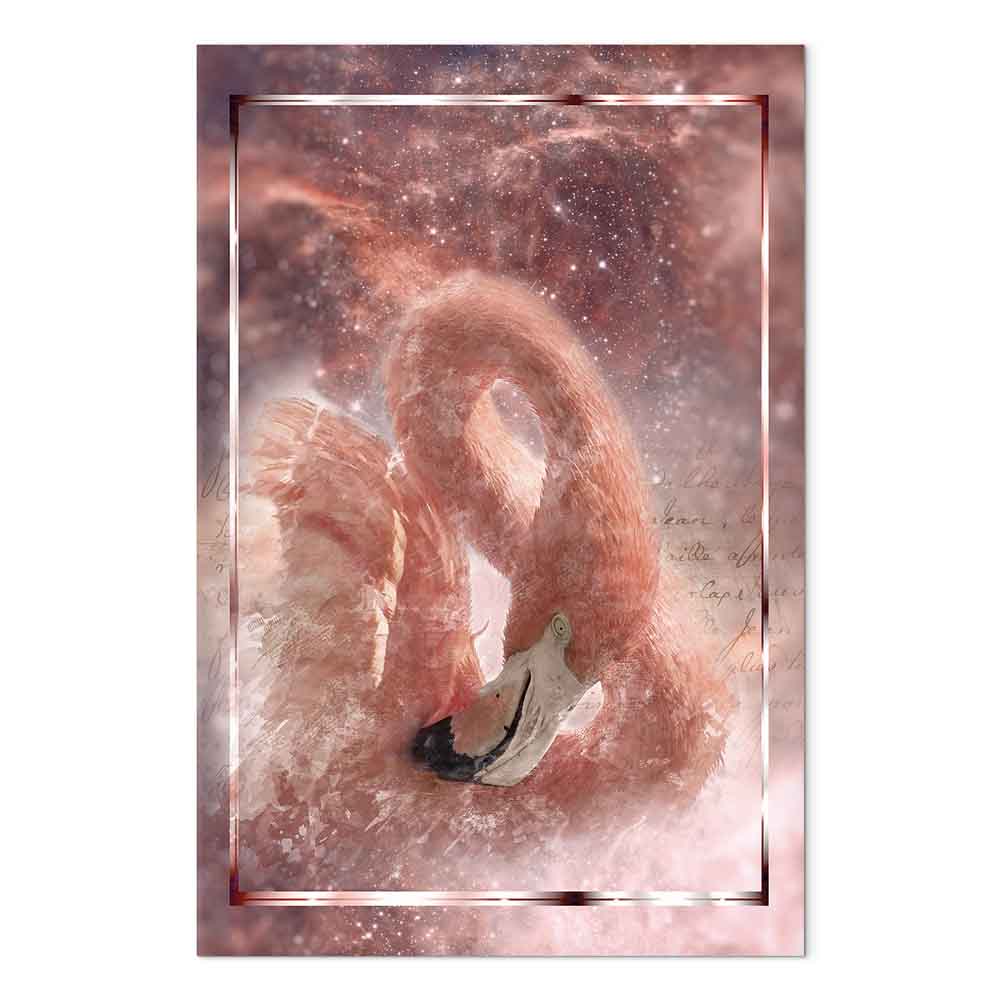 Space Flamingo Vertical Canvas Print