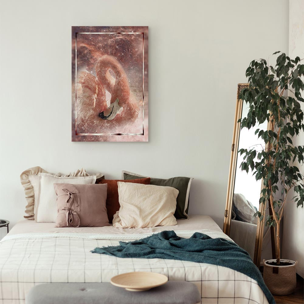 Space Flamingo Vertical Canvas Print