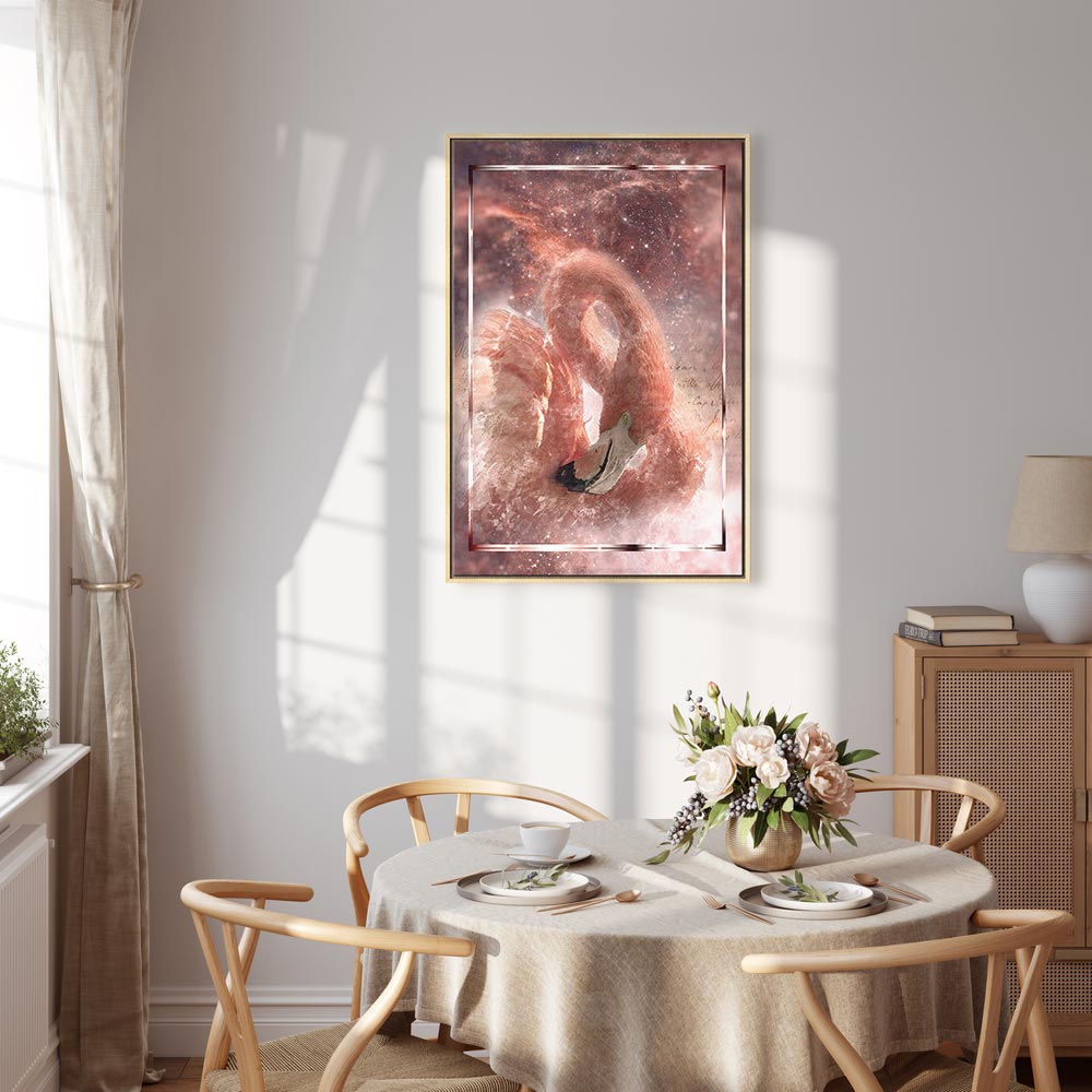 Space Flamingo Vertical Canvas Print