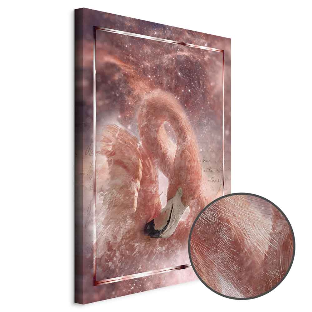 Space Flamingo Vertical Canvas Print