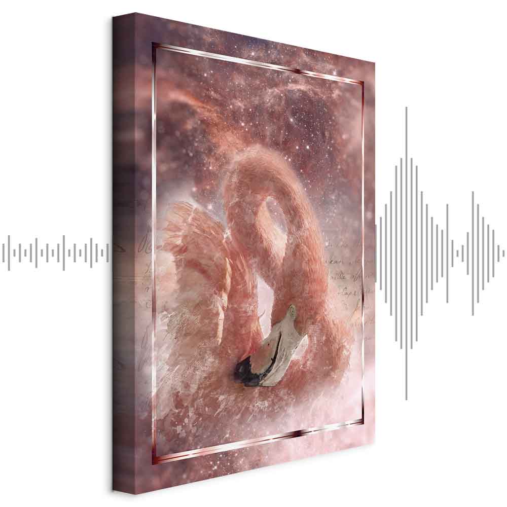 Space Flamingo Vertical Canvas Print