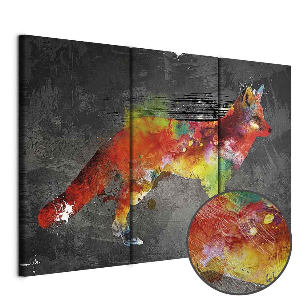 Forest Hunter Multicolor Dog Canvas Print (3 Parts)