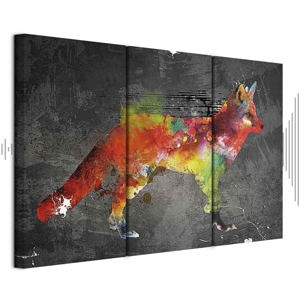 Forest Hunter Multicolor Dog Canvas Print (3 Parts)