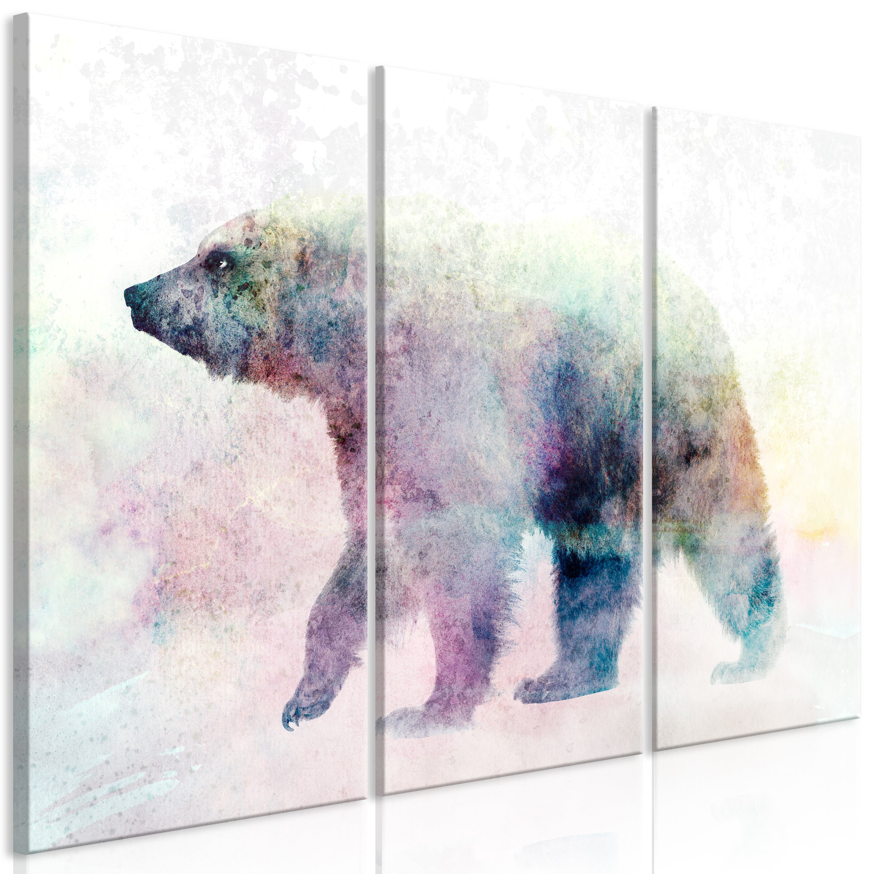 Canvas Print Lonely Bear (3 Parts)