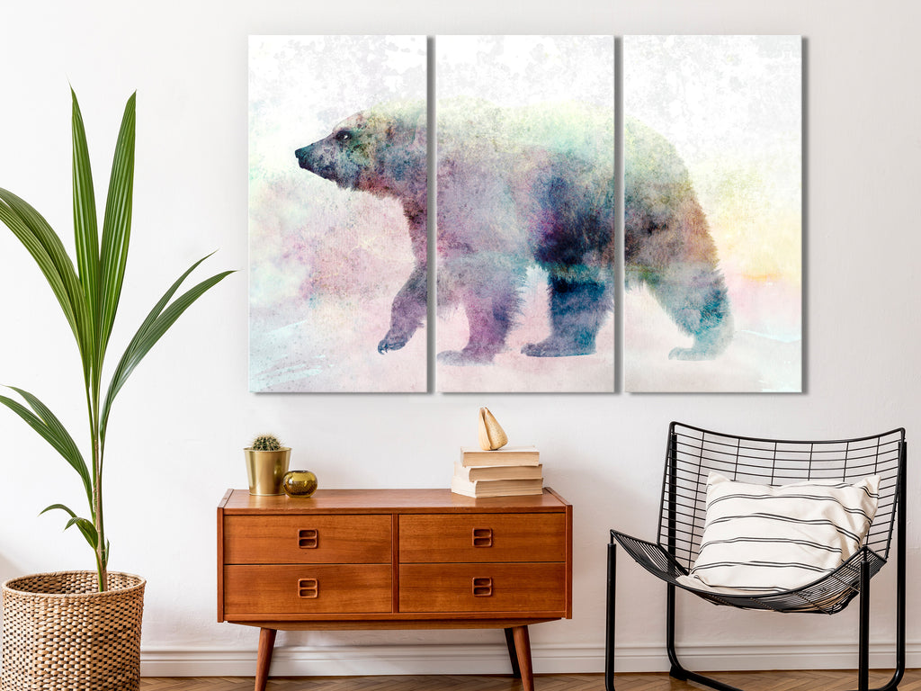 Canvas Print Lonely Bear (3 Parts)