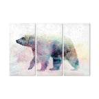 Lonely Bear Winter Texture Canvas Print (3 Parts)